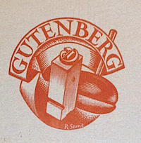 Detail of cover of catalogue for An Exhibition of Printing at the Fitzwilliam Museum. Please click to view entire cover of catalogue.